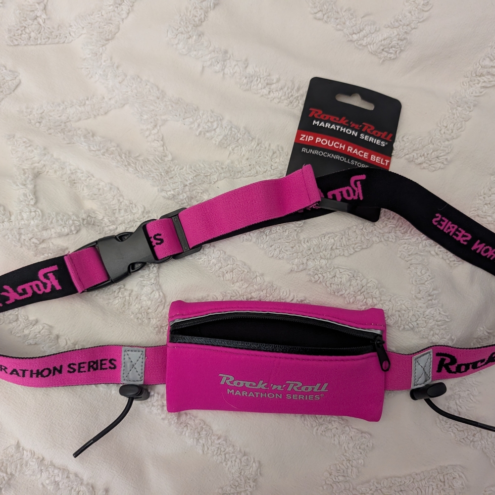 Source Unknown Pink and Black Marathon Belt